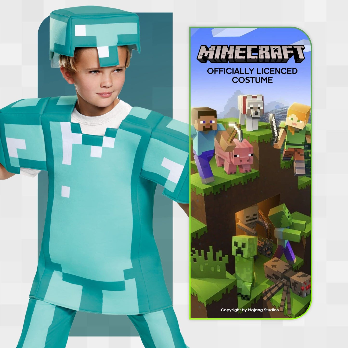 Armor Deluxe Minecraft Costume, Blue, Small (4-6)