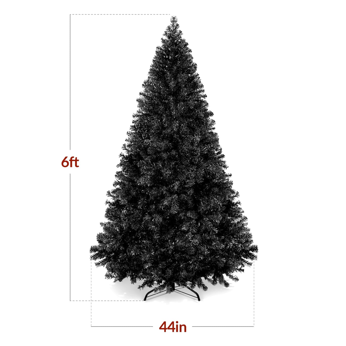 Best Choice Products 6ft Artificial Full Black Christmas Tree Seasonal Holiday Decoration for Home, Office, Party Decoration w/ 947 PVC Branch Tips, Metal Hinges, Foldable Base