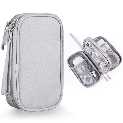 Bevegekos Electronics Accessories Organizer Pouch Bag, Designed for Power Adapter/Charger/Cables/Mouse, for Travel (Light Grey)