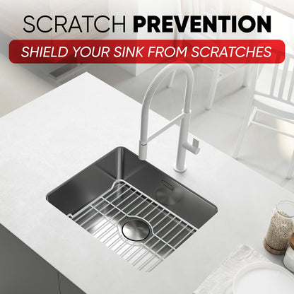 Better Houseware Sink Protector Prevents Scratches Sink Rack for Bottom of Sink White Sink Mat Sink Protectors for Kitchen Sink Metal 16x12.3x1