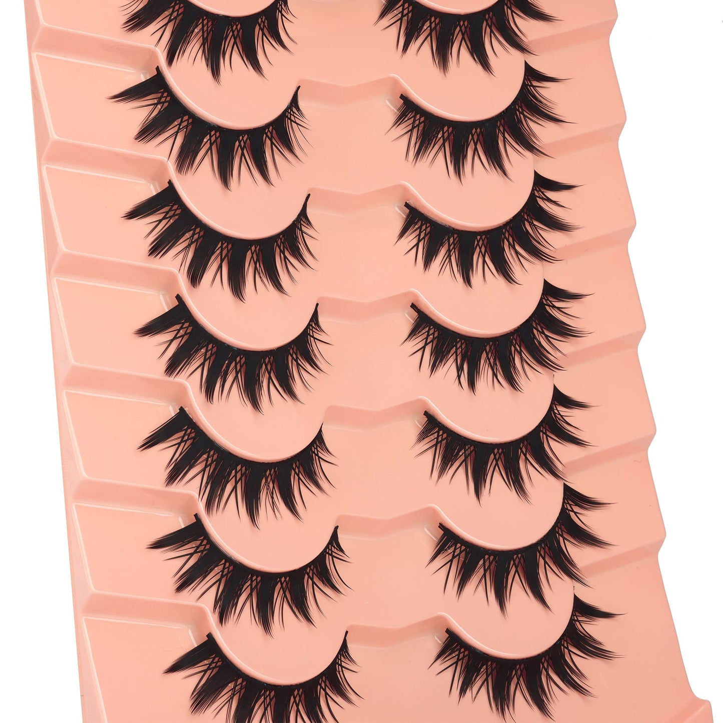 Winifred False Eyelashes - Anime Wispy Cat Eye Natural Spiky Thick Manga Lashes for Cosplay
