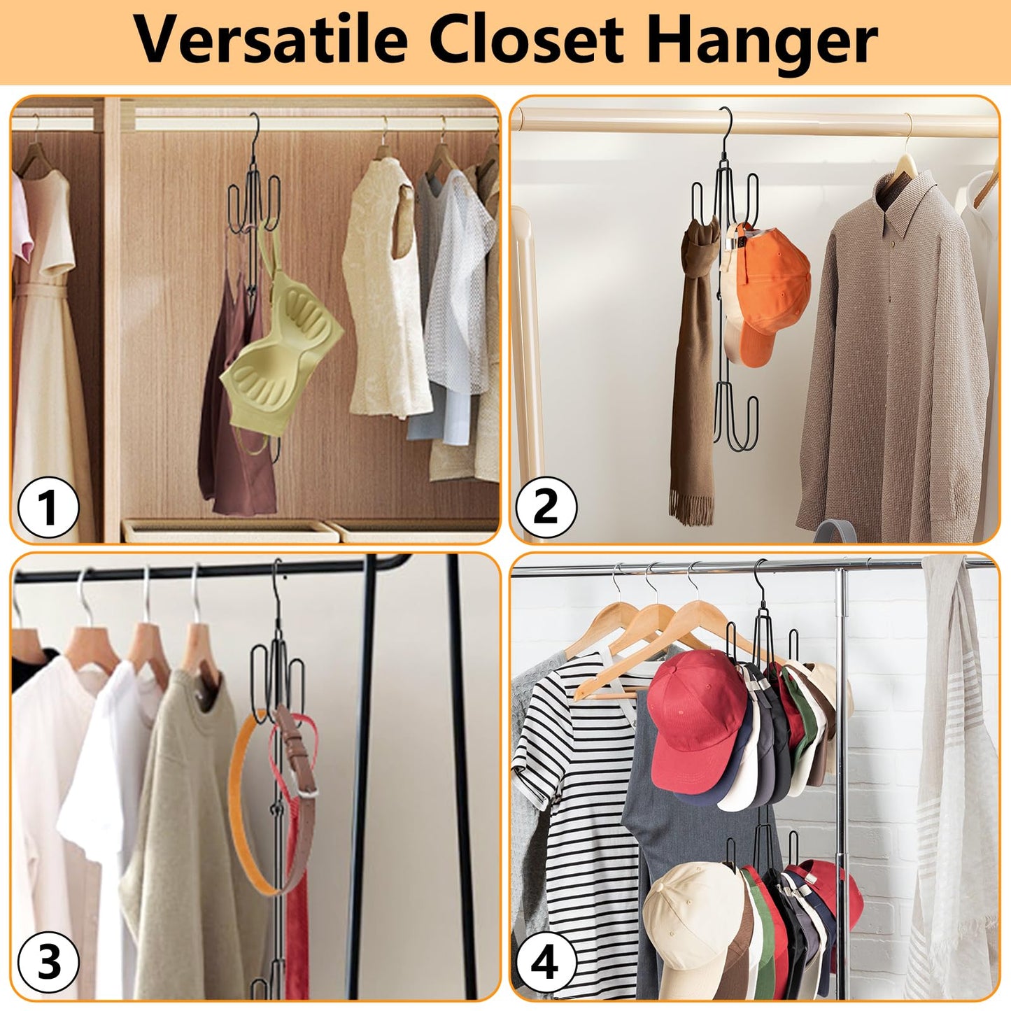 Hat Hangers for Closet, Stainless Steel Hat Organizer, Hat Racks for Baseball Caps, Cap Organizer for Baseball Caps, 1 Pack Brand: NANATI