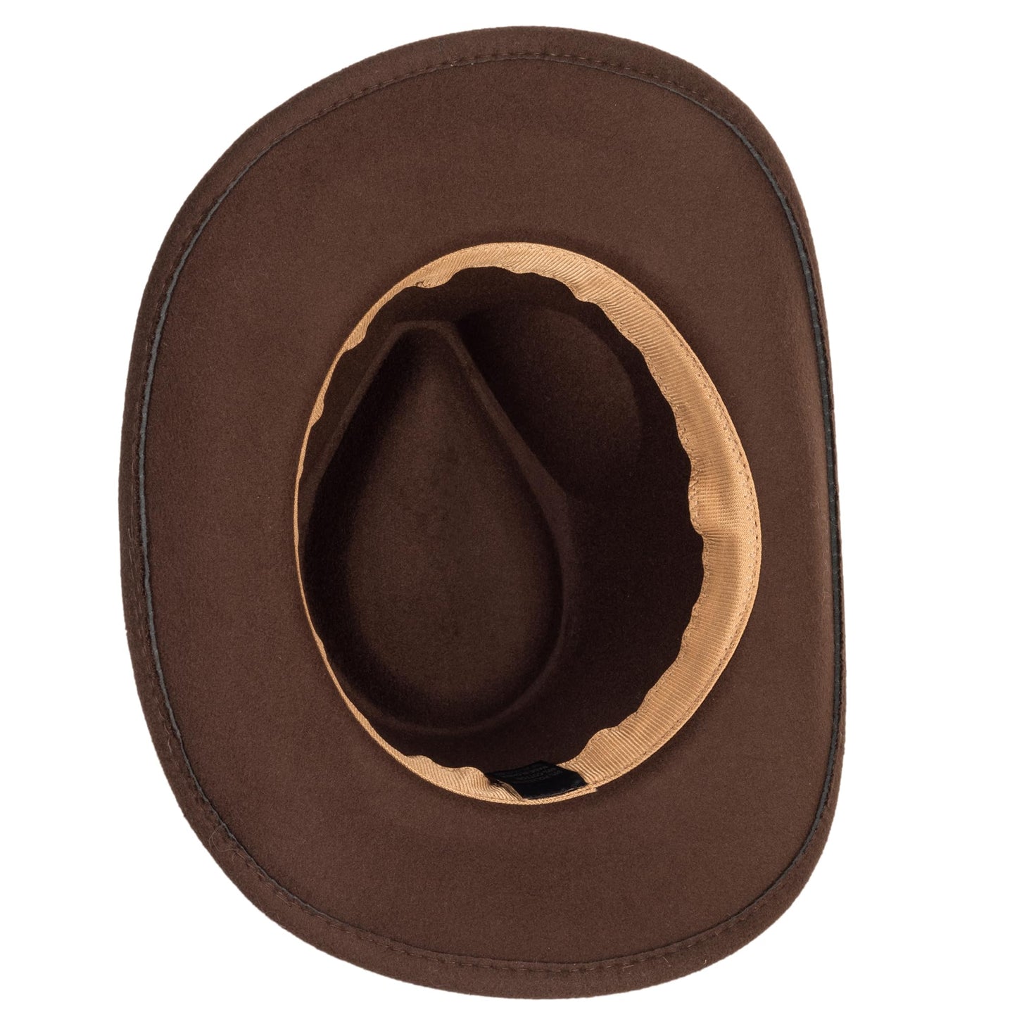 IZUS Western Outback Felt Cowboy Hat for Women Cowgirls-Fedora Rodeo-Hat 22"-22.75" fit for Medium