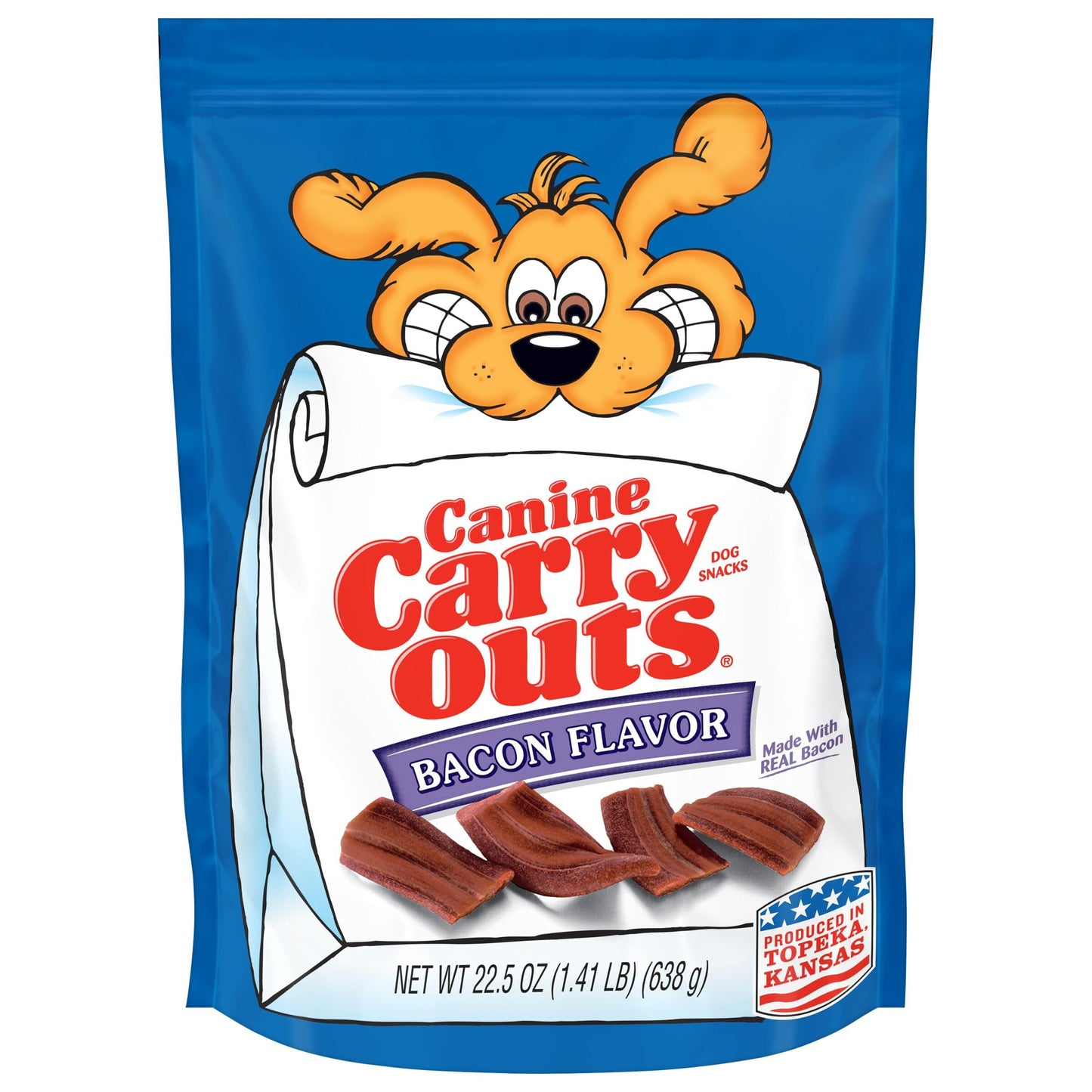 Canine Carry Outs Dog Treats, Bacon Flavor, 22.5 Ounce (Pack of 4), Made with Real Bacon