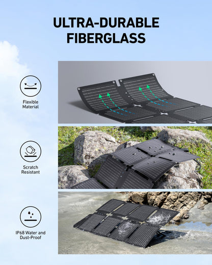 Anker SOLIX C300 DC Power Bank Station and 60W Solar Panel, 288Wh Portable Power Station, LiFePO4 Battery, 300W Solar Generator, for Outdoor, Camping, Traveling, and Emergencies