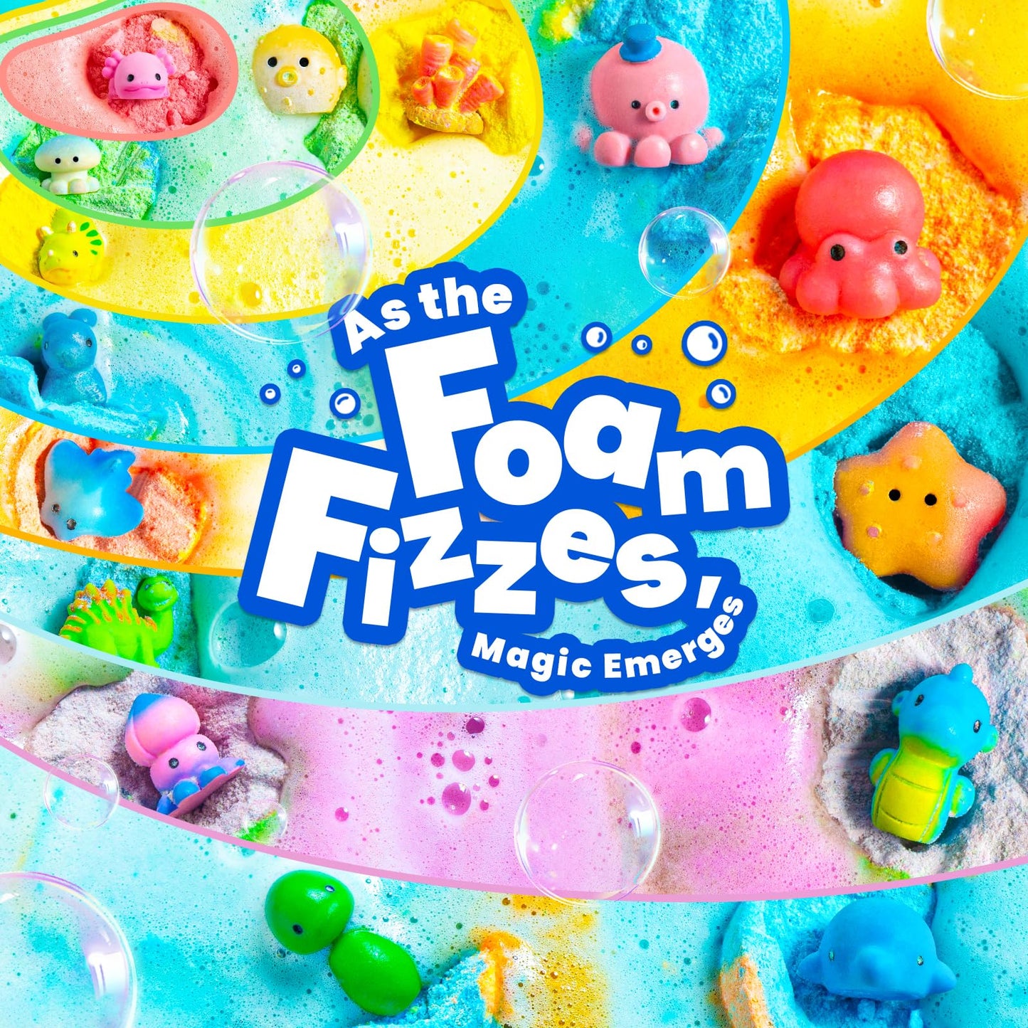 Bath Bombs for Kids with Surprise Inside, 28 Fun Fizzy Shower Bombs with Land & Sea Animal Toys, Kid-Friendly & Non-Toxic, Birthday Party Favors, Holiday Stocking Stuffers for Girls and Boys