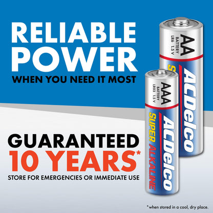 ACDelco Double AA and Triple AAA Batteries, 40-Count Battery Combo Pack for Home and Office, 20-Count Each, 10-Year Shelf Life