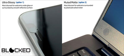 BLOCKED Webcam/Camera Vinyl Covers | Low-Tack Restickable Webcam Sticker | Multiple Sizes | Black 57-Pack Tabbed (Muted Matte)