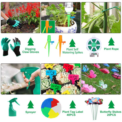 84 PCS Garden Tools Set,10pcs Succulent Tools Set Included 6pcs Large Heavy Duty Aluminum Gardening Hand Tools 12.5IN with Garden Tool Bag,Gloves Sprayer etc.Gardening Gifts for Men Women Garden Gifts