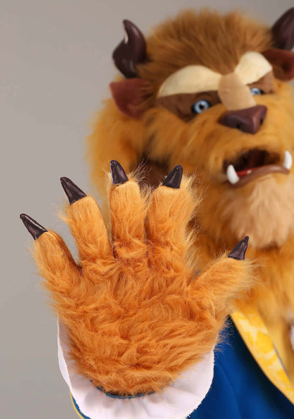 Adult Beast Costume | Disney Beauty and the Beast Men's Mouth Mover Full Head Mask | Dressed To Impress Blue Suit Outfit Medium