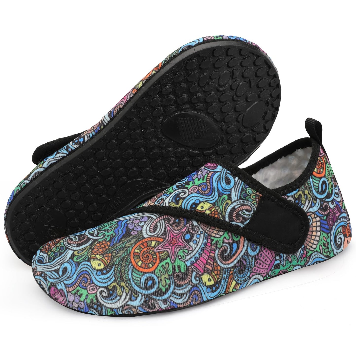 BARERUN Water Shoes Adult Quick-Dry Aqua Sock Barefoot for Beach Swim River Pool Lake Hiking Kayaking Surfing Aqua Sports Outdoor Shoes Black Women Size 8.5-9.5 Men Size 7-7.5