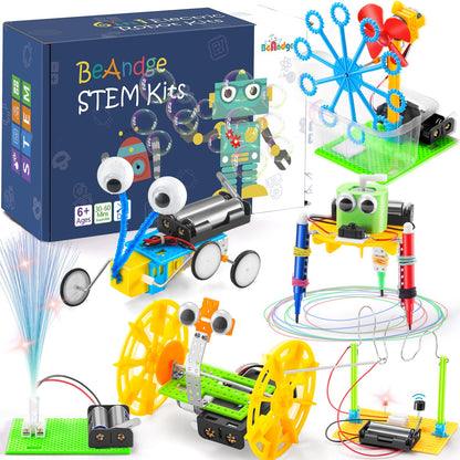 BeAndge STEM Robotics Kit - 6 Set STEM Toys for Age 8-13 8-10, Kids Crafts for Girls Boys Toys Gifts 6 7 8 9 10 Year Old Birthday Gifts, Engineering Science Robot Building Kits for Kids Age 8-12 6-8