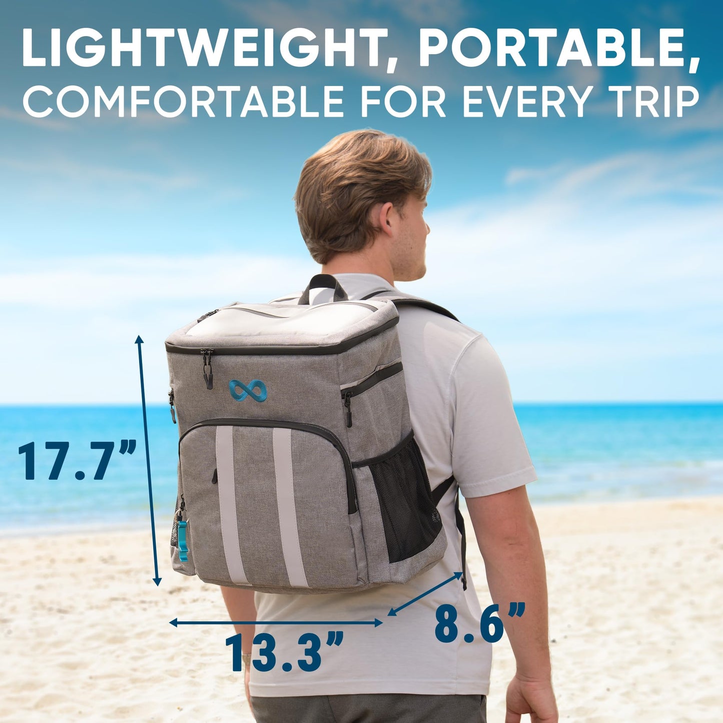 Insulated Backpack Cooler - 54 Cans, 24 Hour Cooling, Wider Straps, Lightweight Leak Proof Liner, Portable Cooler Backpack Bag for Men Women Beach Picnic Travel Lunch Camping - Everlasting Comfort
