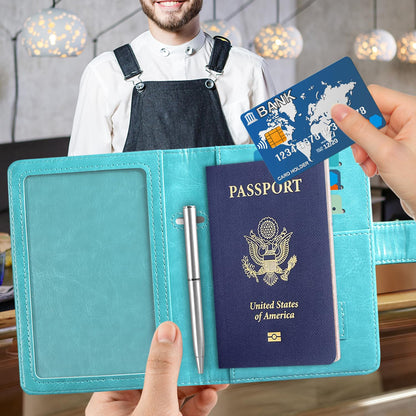 ACdream Unisex Faux Leather Passport and Vaccine Card Holder, RFID Blocking, Z-Flower, 20 x 3.5 x 2.5 in