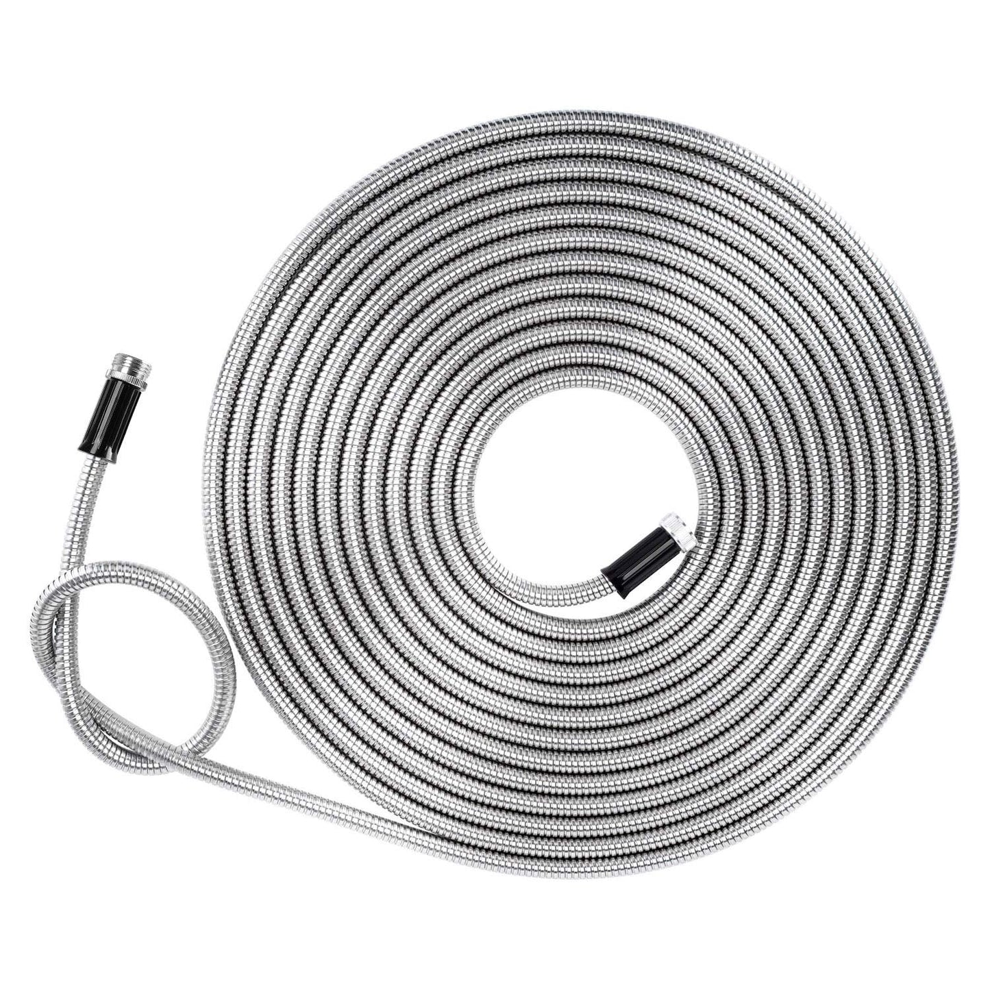 Beaulife Metal Garden Hose 50 ft Flexible No Kink Lightweight RV Drinking Water Hose Extension Leader Hose Heavy Duty Outdoor