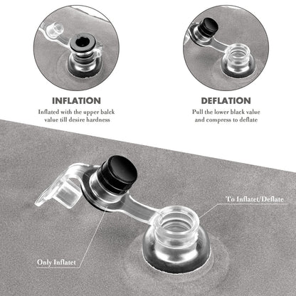 Inflatable Wedge Pillow for Sleeping, Portable Travel Wedge Pillow for Sitting in Bed, Inflatable Wedge Pillows for Travel, Blow Up Wedge Pillow Under Knee Pillow