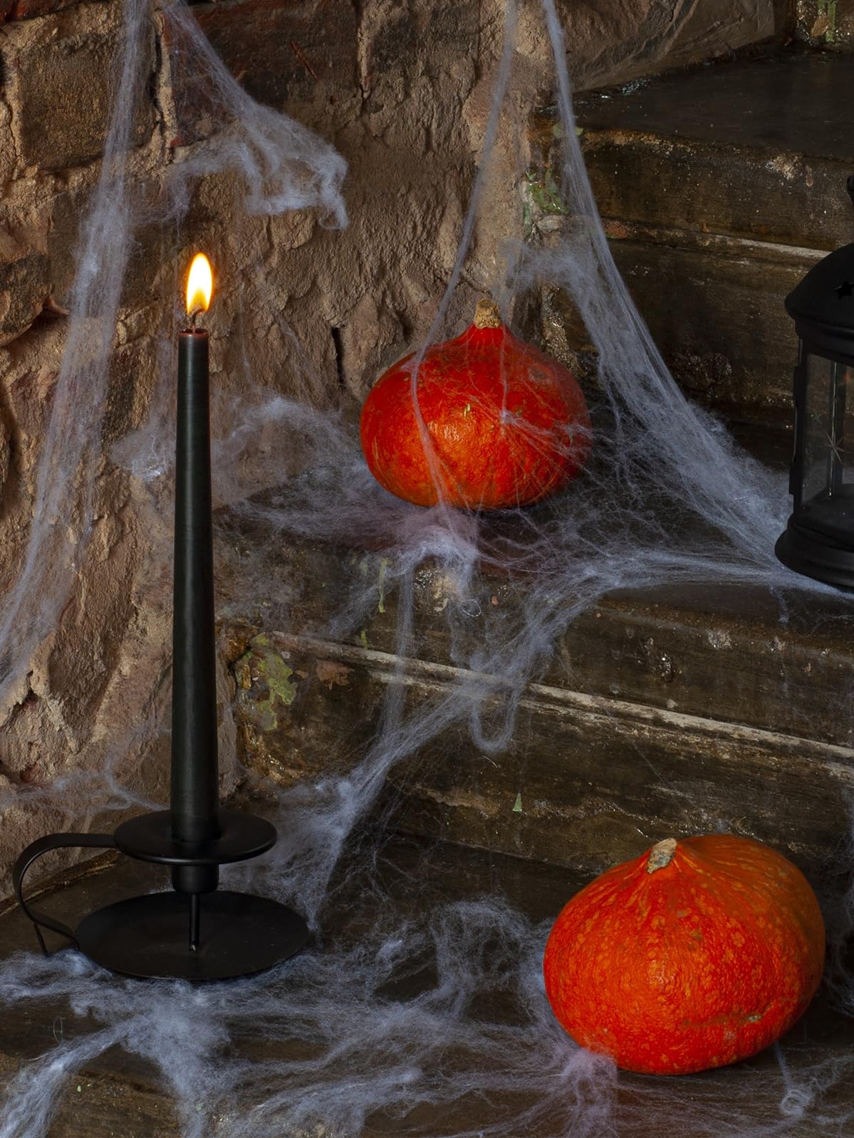 CANDWAX 10 inch Taper Black Candles Set of 4 — Dripless Tall Unscented Black Tapered Candle Sticks — Perfect for Household Decor, Dinner Centerpiece or Halloween Décor