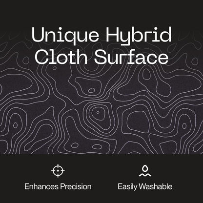 Higround BLACKICE XL Topograph Gaming Mousepad, Cool Medium Speed Desk Mousepad, Computer Mouse Mat, Flat Stitched Edge, Full Range of Motion, Non-Slip Rubber Base, Perfect for Gamers & Office Use