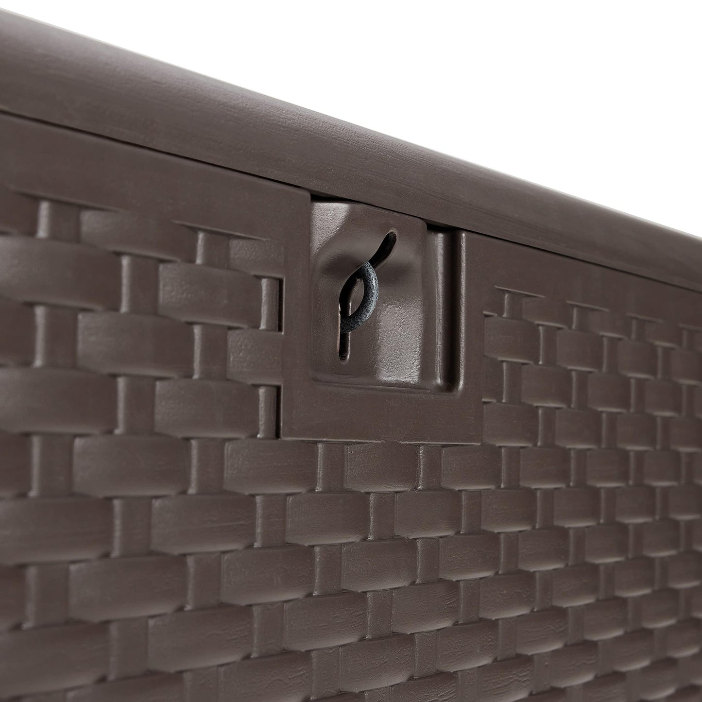 Amazon Basics Outdoor Patio Storage Box 150 Gallon Deck Box, Waterproof and Weather-resistant, Furniture Cushions Garden Tools, Brown