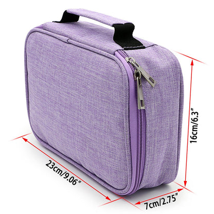 BTSKY® High Capacity Zipper Pens Pencil Case- Multi-Functional Stationery Pouch 72 Slots Colored Portable Pencil Bags With 2 Removable Sleeves(Purple)