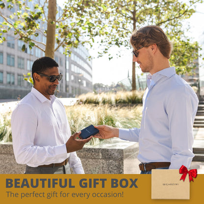 Hunterson Magic Wallet, Minimalist Wallet for Men with RFID card holder, Leather Wallet for 8 cards, Brown