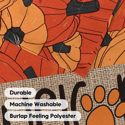 AVOIN colorlife Fall House Flag 28x40 Inch Double Sided Outside, Black Cat Autumn Welcome Pumpkins Seasonal Yard Outdoor Flag