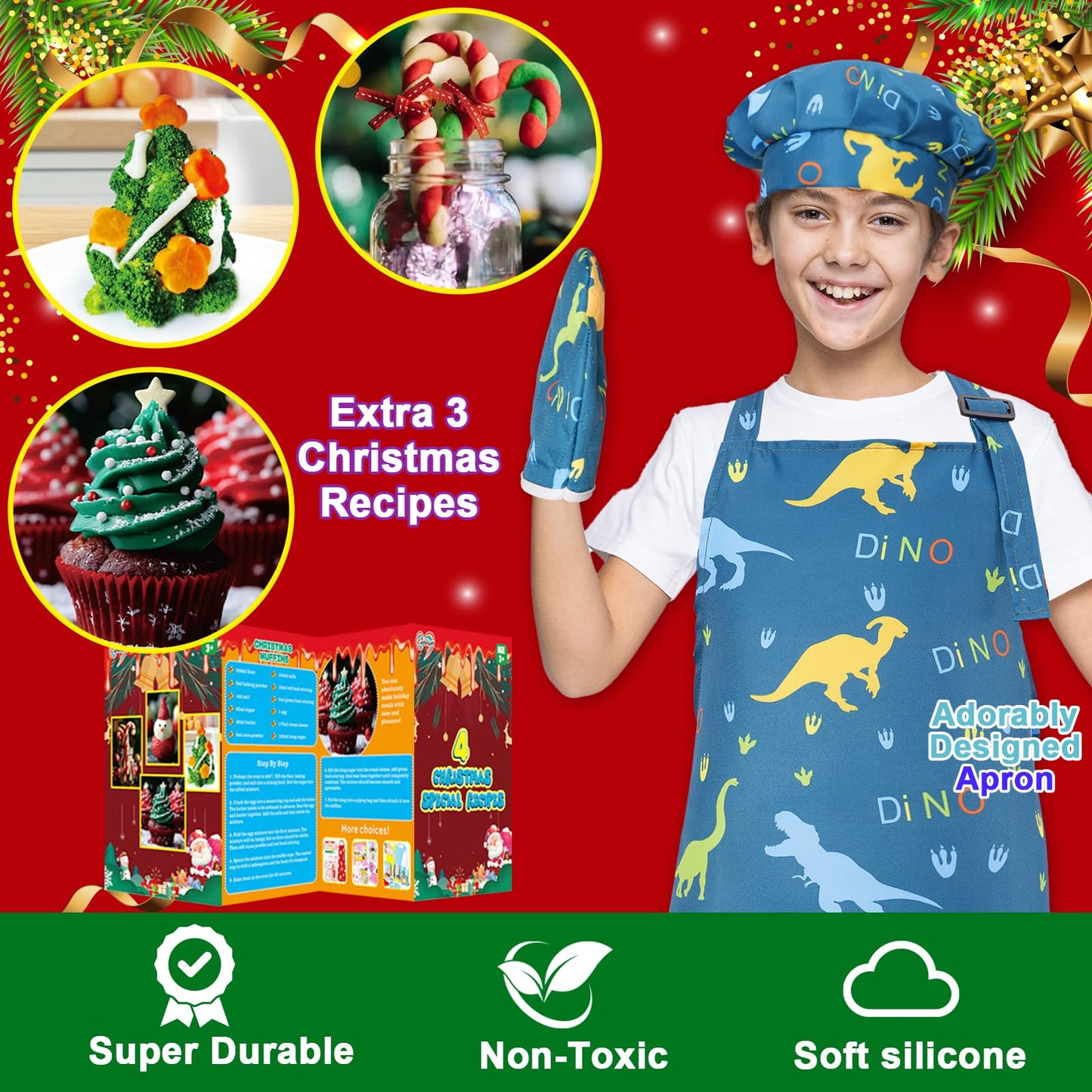 42-Piece Kids Cooking Set - Real Knife, Baking Set, Pots & Pans, Pretend Play Toys - Apron & Chef Hat for Boys