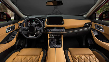 Autopect Windshield Sun Shade - American Flag Design, High-Resolution Sun Visor for Car, Truck, SUV with Mirror Cut-Out for Interior Sun Protection, Foldable Car Sun Shade (Black and White, X-Large)