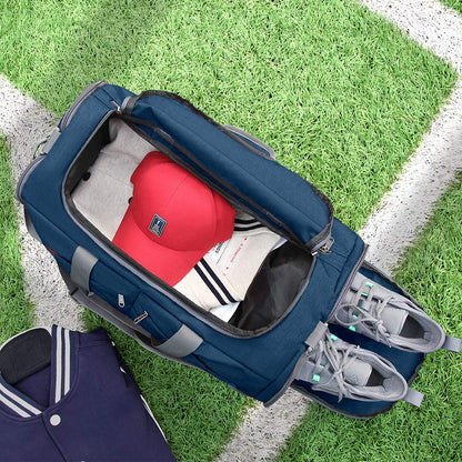 Canway Sports Gym Bag, Travel Duffel bag with Wet Pocket & Shoes Compartment for men women, 45L, Lightweight