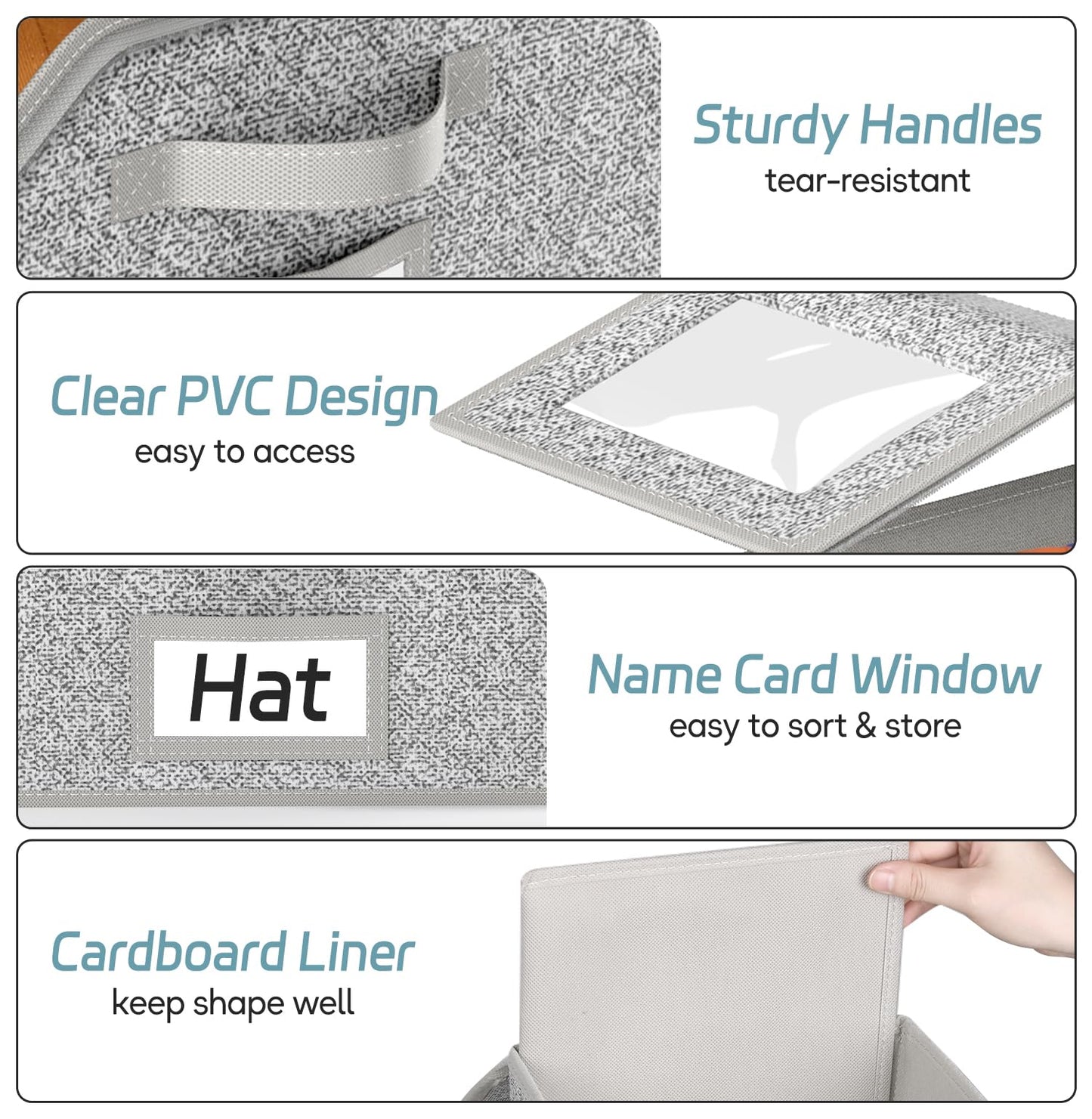 AOODA 2 PCS Stackable Hat Storage for Baseball Caps, Holds up to 24 Caps Hat Organizer for Closet, Sturdy Snapback Boxes for Men with Cardboard, Grey