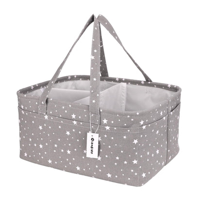 Baby Diaper Caddy Organizer- Extra Large Portable Diaper Basket with Removable Divider, Multi-Use Nursery Organizer for Diapers,Wipes,Baby Essential-Perfect Baby Basket bag Registry Must Have