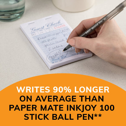 BIC Round Stic Xtra Life Ballpoint Pen, Ultra Long Lasting and Consistent Ink Flow, 60-Count in Black Ink