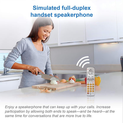 AT&T EL51203 2 Handset DECT 6.0 Cordless Home Phone Full-Duplex Handset Speakerphone, Backlit Display, Lighted Keypad, Caller ID/Call Waiting, Phonebook, Eco Mode, Voicemail Key, Quiet Mode,Intercom