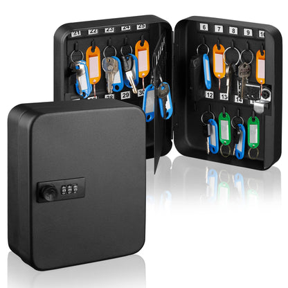 AdirOffice Steel Combination Lock Keys Cabinet Security Storage Box Organizer Holder Locked Key Box Wall Mount 30 Slots