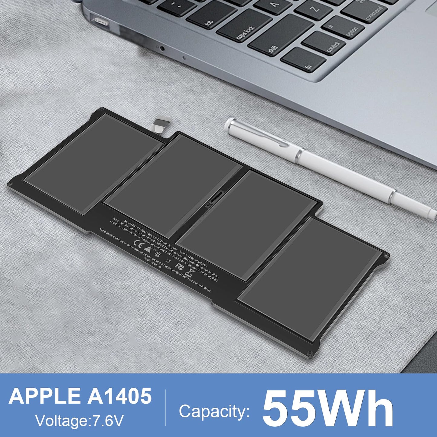 A1405 A1466 Laptop Battery for MacBook Air 13 inch A1466 (Mid 2012,Mid 2013,Early 2014, Early 2015,2017) A1369(Late 2010,Mid 2011 Version) fits A1496 A1377 (EMC :2925, 2469, 2559, 2392) [Upgraded 3.0]