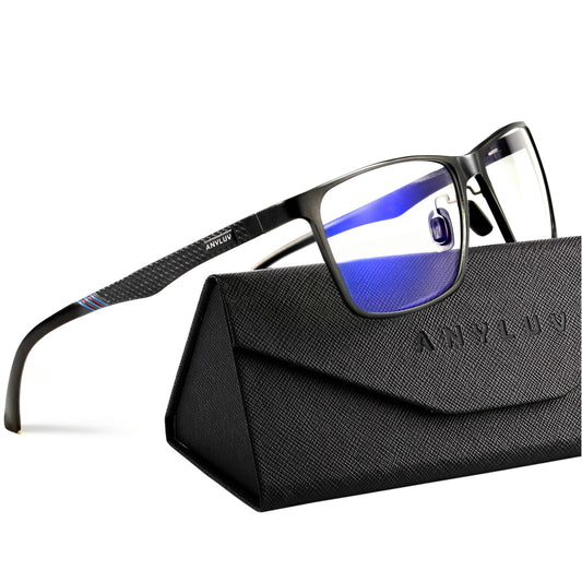 ANYLUV Blue Light Glasses Men/Women, Al-Mg Metal Computer Blue Light Blocking Glasses, Relieve Eyestrain and Eye Protection