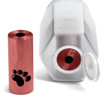 Innoshopp Dog Water Bottle - Portable Pet Water Bottle with Food Container & Poop Bag Dispenser - Lightweight, Leak Proof & BPA Free Dogs Drinking Bottle for Walking, Hiking & Travel (Pink)