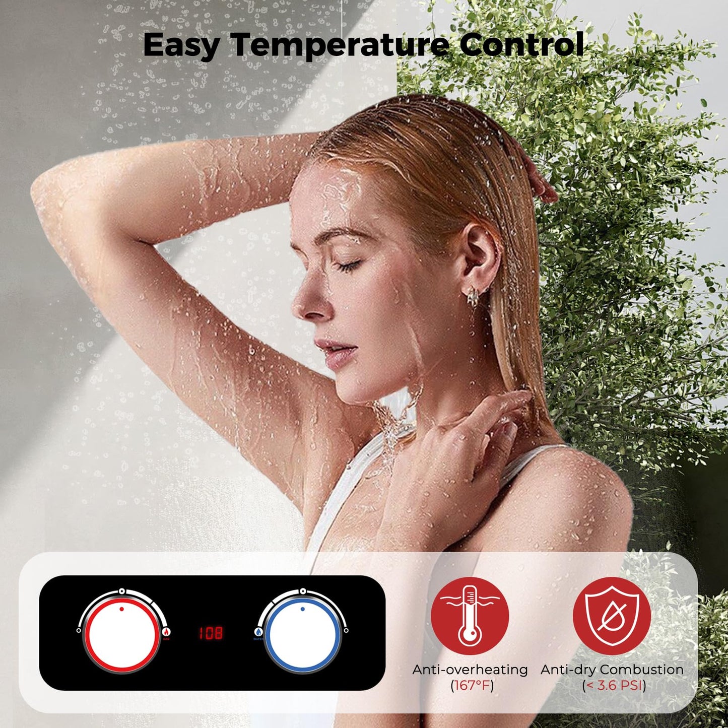 CAMPLUX Portable Propane Water Heater 2.64 GPM, Camping Water Heater with 3.3 GPM Water Pump Kit & Pipe Strainer, 68,000 BTU, BD264P120