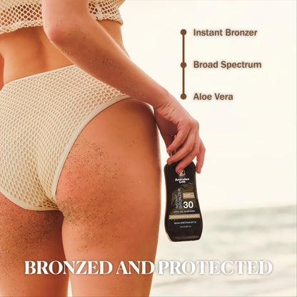 Australian Gold Spray Gel Sunscreen with Instant Bronzer SPF 30, 8 Ounce | Moisturize & Hydrate Skin | Broad Spectrum | Water Resistant | Non-Greasy | Oxybenzone Free | Cruelty Free