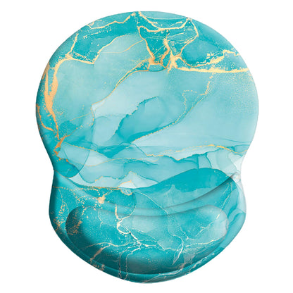 HEVITDA Mouse Pad Ergonomic Mouse Pad with Wrist Support Pain Relief Comfort Wrist Rest Pad with Non-Slip PU Base for Gaming, Home, Office & Travel, Green Marble