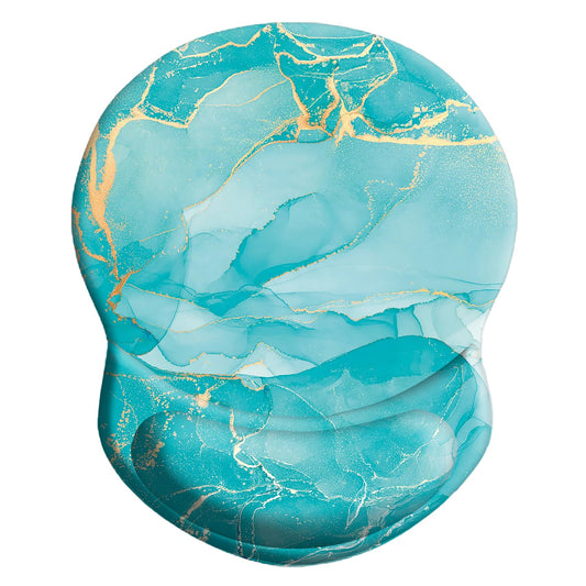 HEVITDA Mouse Pad Ergonomic Mouse Pad with Wrist Support Pain Relief Comfort Wrist Rest Pad with Non-Slip PU Base for Gaming, Home, Office & Travel, Green Marble