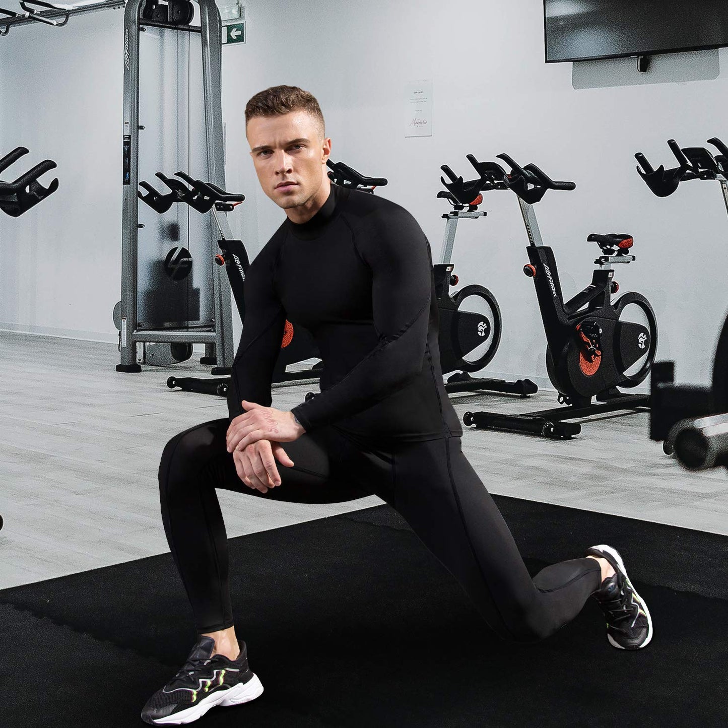 2/3 Pack Men's Compression Shirts Long Sleeve Workout Shirts Mock Turtleneck Athletic Base Layer Active Undershirts Tops