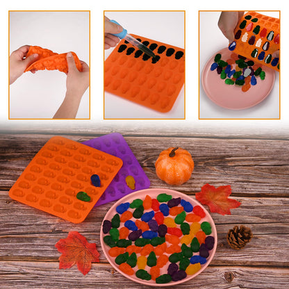 HUAKENER Gummy Skull Molds - 2 Pack Skull Candy Molds with 2 Droppers, Silicone Molds for Chocolate, Candy, Jelly, Dog Treats, Ice Cube, Resin Casting