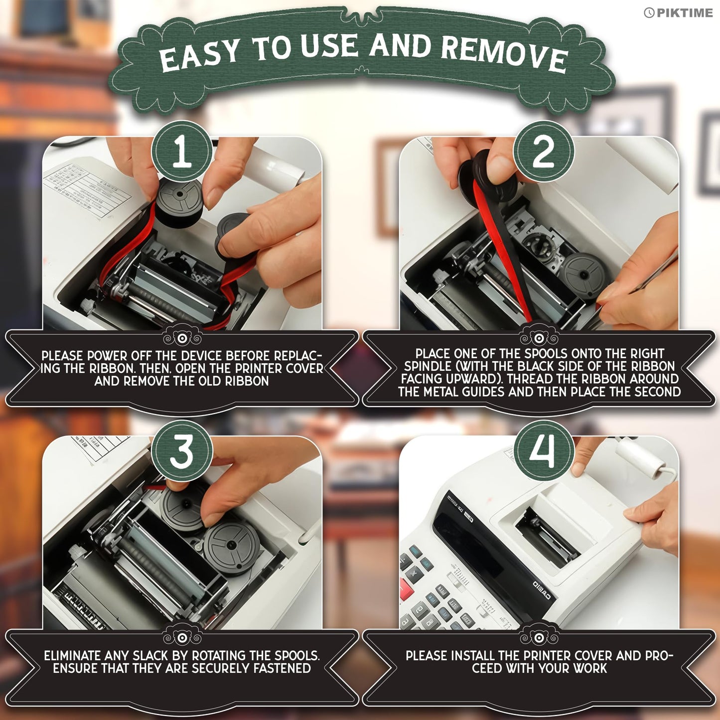 Canon MP11DX Calculator Ribbon Set of 3 – 18ft x 0.5in Sharp EL-1197PIII Calculator Ribbon Red/Black for Great Print Capacity and Brightness, Easy Setup – Suitable for Popular Models