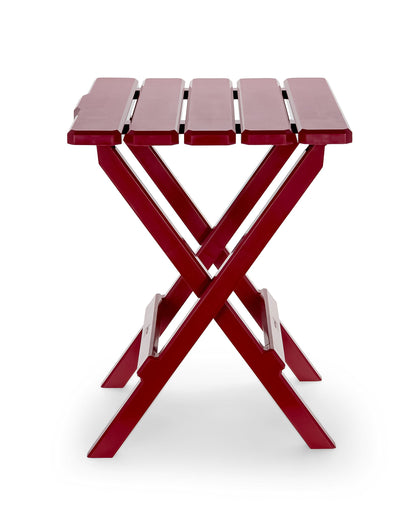 Camco 51694 Red Large Adirondack Portable Outdoor Folding Side Table, Perfect for The Beach, Camping, Picnics, Cookouts and More, Weatherproof and Rust Resistant