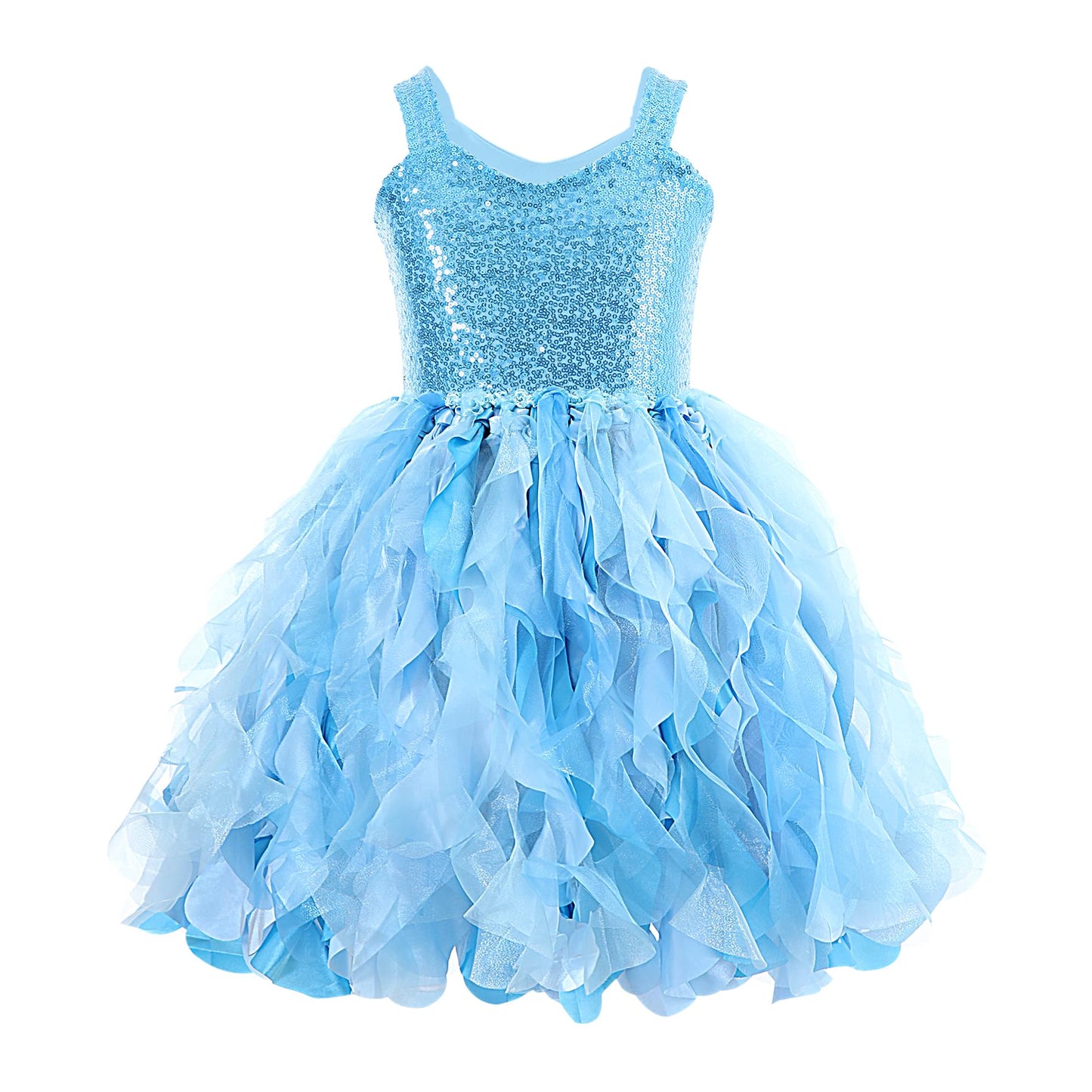 Blue Tutu Dress for Girls Birthday Party Kids Sparkly Sequin Tulle Fancy Fairy Princess Dress for Toddler Girls Prom Sneaker Ball Gowns Pageant Wedding Formal Graduation Halloween Costume 10T