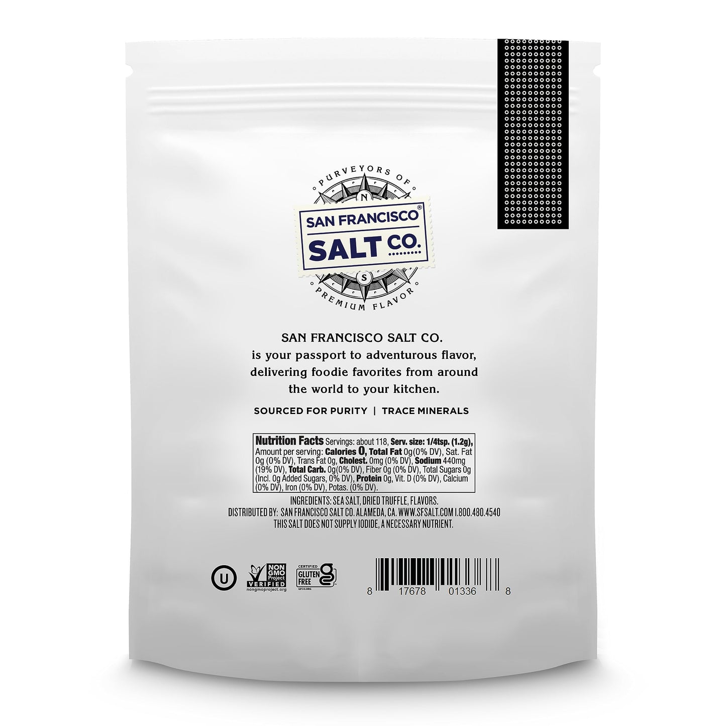 5 oz. Resealable Pouch - Authentic Italian Black Truffle Salt by San Francisco Salt Company