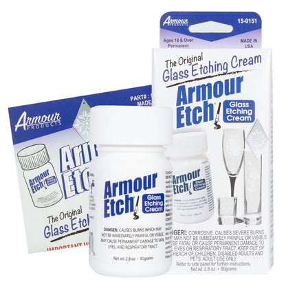 Armour Etch Glass Etching Cream - Create Stunning Designs on Glass Surfaces - Etching Cream for Glass by Armour Products - 2.8 oz Net Weight