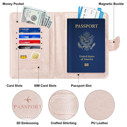 Herain Passport Holder for Travel, Passport Cover Wallet Case Women Men Travel Cruise Essentials, Passport Book Holders Travels Gifts Must Haves Accessories
