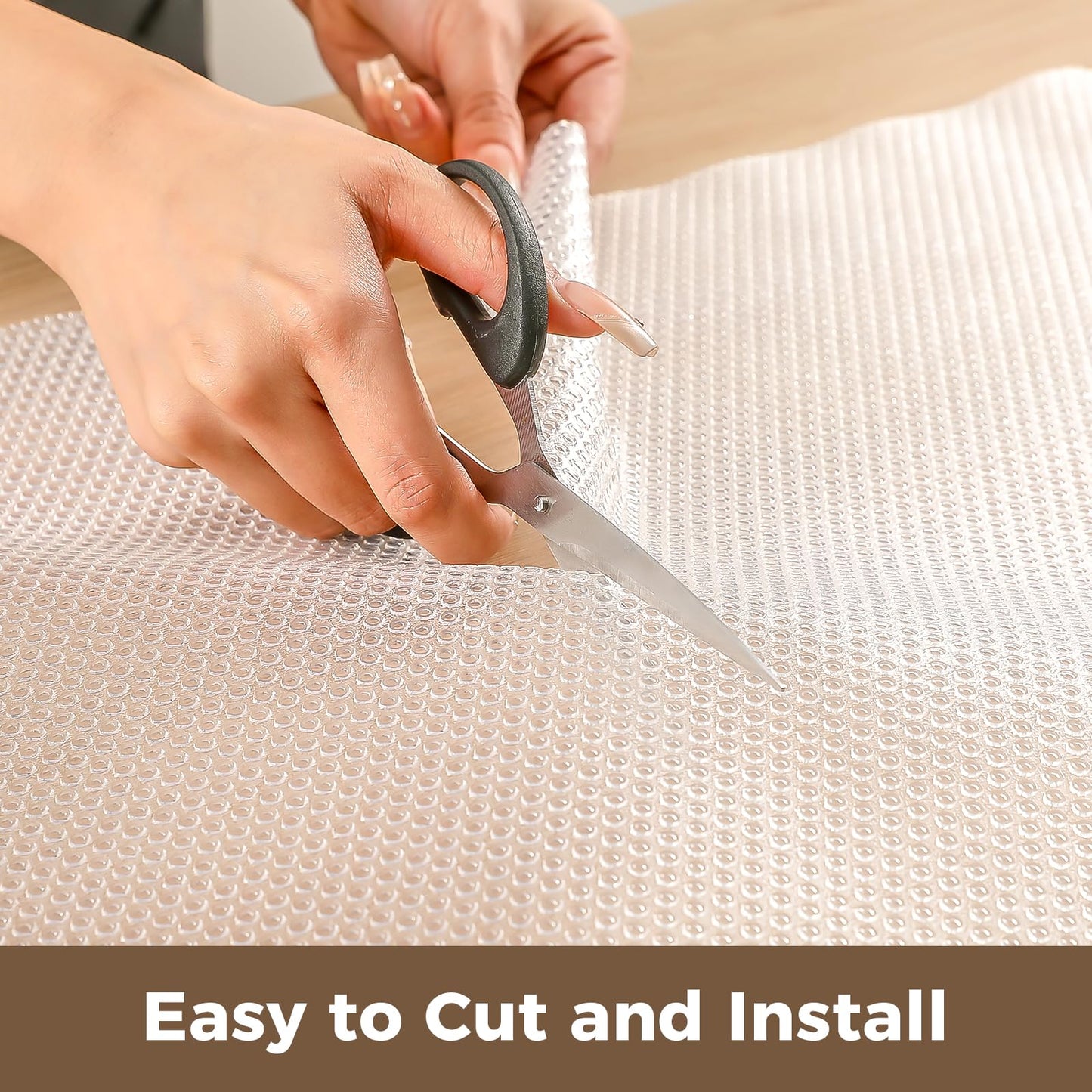 ALIUNI 100% EVA Shelf Liner for Kitchen Cabinet, 12" x 240" Drawer Liners Non Adhesive Non Slip Waterproof Plastic Paper, Dresser Pantry Bathroom Refrigerator Protector, Clear